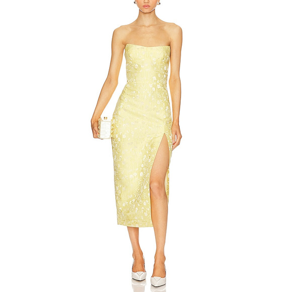 Amanda Uprichard 'Ivy' Yellow Polyester Dress Size S - Picture 1 of 5